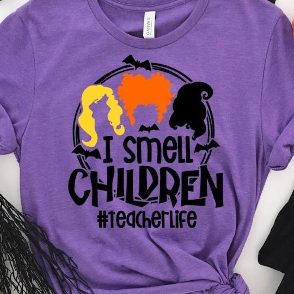 H0710 Halloween Teacher Spooky Trick Or Teach Fall School Ghost Pumpkin Skeleton